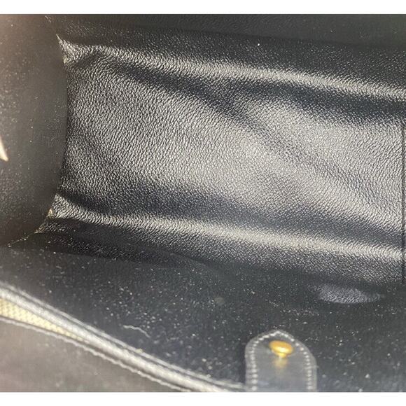 Dooney & Bourke Rare Vintage Cabrio Leather Bucket Bag Navy Blue Yellow‎ HTF - Picture 4 of 12